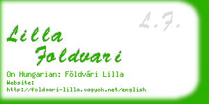 lilla foldvari business card
